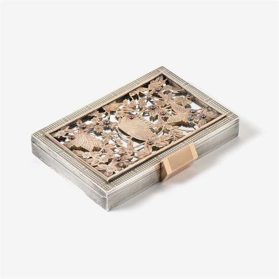 (-), A diamond and gem-set vanity case by...