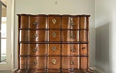 SOLD. A large Danish Baroque oakwood chest of drawers. Mid 18th century. H. 110 cm. W. 120 cm. D. 63 cm. – Bruun Rasmussen Auctioneers of Fine Art