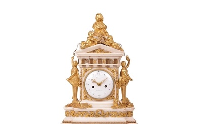 A large and ornate Louis XVI French marble and ormolu-mounte...