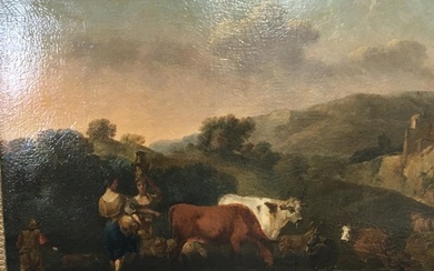 A late 18th or early 19th century oil paintings on canvas de...