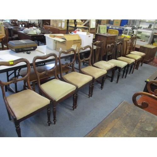 A matched set of six William IV kidney back chairs with turn...