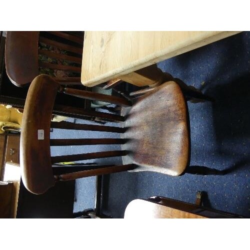 A near matched set of seven provincial oak Dining Chairs, wi...
