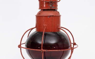A painted metal lantern, early 20th century.