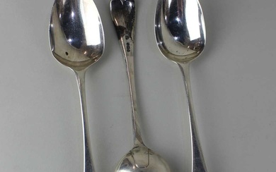 A pair of George III silver Old English pattern tablespoons