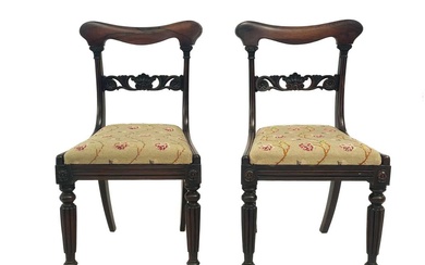 A pair of Regency rosewood side chairs.
