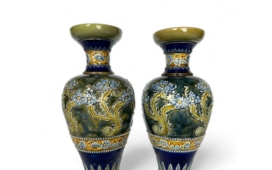 A pair of Royal Doulton Art Nouveau baluster vases, circa 19...