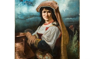 A potrait of a sicilian peasant girl, mid-19th century
