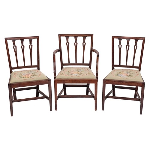 WITHDRAWN LOT A set of twelve early 19th Century mahogany...