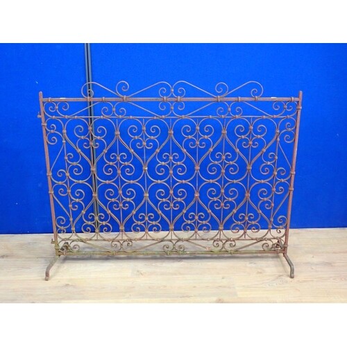 A wrought iron scrolled Fire Screen 4ft W x 3ft 2in H