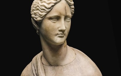 AN ITALIAN MARBLE BUST OF A GODDESS, AFTER THE ANTIQUE, 16TH/17TH CENTURY