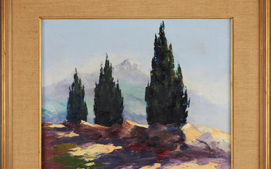AXEL LIND. landscape motif, oil on canvas, signed.