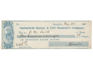 Abraham Lincoln Signed Check