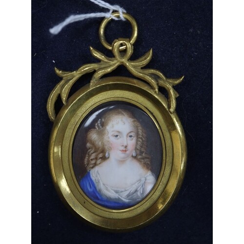 After J. Petetot, 19th century oil on ivory, Madamme Grignan...