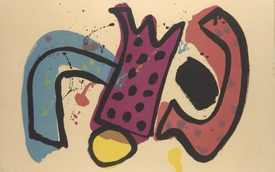 Alan Davie RA, British 1920-2014, I, from Zurich Improvisation, 1965; lithograph in colours on Rives BFK watermarked wove, signed, dated, and numbered 37/75, published by Editions Alecto, London, with blind stamp, image: 60 x 87.5 cm, (framed) (ARR)