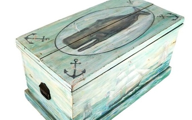 American Nautical Painted Trunk