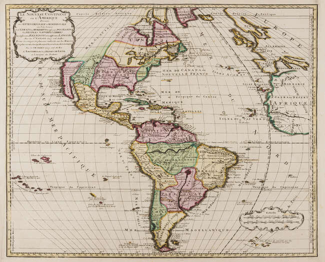 Americas.- Leth (Hendrik de) Le Nouveau Continent ou l'Amerique Divisee en Septentrionale et Meridionale..., [c. 1740].