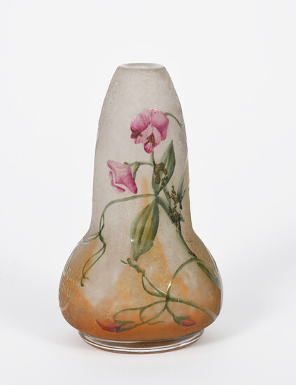 An Art Nouveau Daum Nancy enamelled glass vase