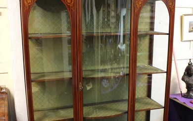 An Edwardian mahogany inlaid display cabinet