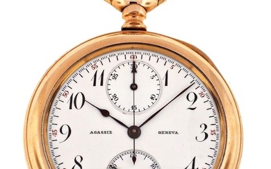 An early 20th century Agassiz pocket chronograph with instantaneous minute register