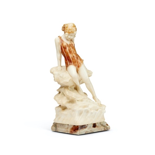 An early 20th century Italian alabaster figural lamp fashion...