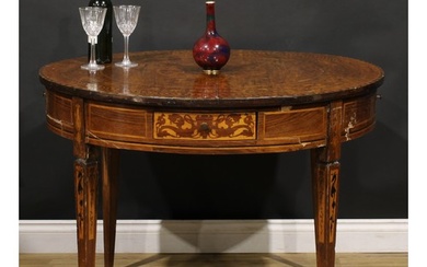 An early 20th century Italian marquetry centre table, circul...