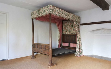 An oak tester bed