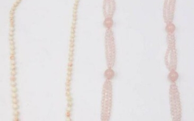 Angel Skin Coral Graduated Beaded Necklace