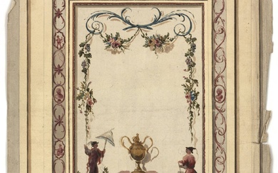 Anonymous (2nd half 18th cent.). (Wall design with chinoiserie figures)....
