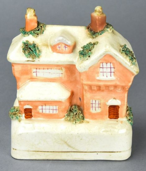 Antique 19th C Staffordshire House Form Bank