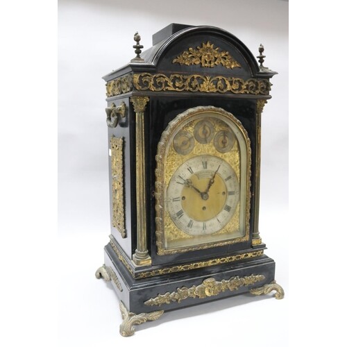 Antique George II revival bracket clock of large size by J.C...