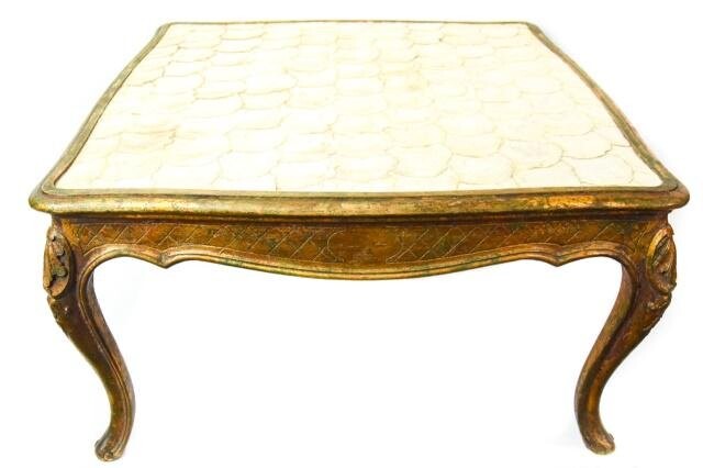 Antique Mother of Pearl Inlaid Coffee Table