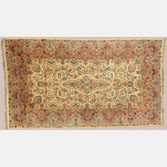 Antique Persian Lavar Kerman Wool Rug