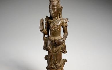 Antique Southeast Asian bronze standing deity