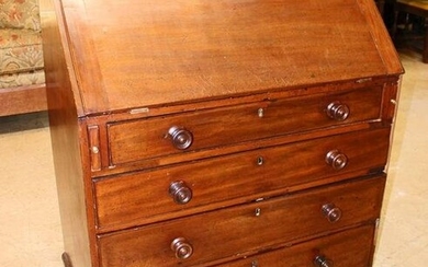 Antique dovetail case slant front walnut desk
