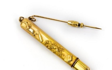 Art Nouveau 14k Gold Battin Co Needle Pencil Case