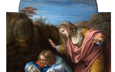 Artista attivo a Roma, XVII secolo () Compianto sul Cristo morto Olio su tela...