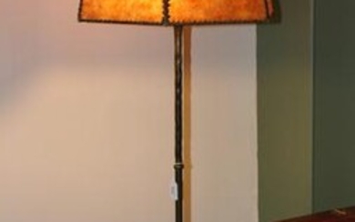 Arts & Crafts Style Floor Lamp with Mica Shade
