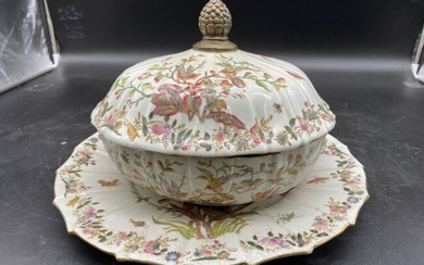 Asian Tureen w/ Lid and Underplate