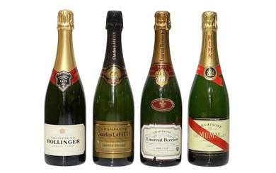 Assorted Champagne: Bollinger, Laurent Perrier, Charles Lafitte and Cordon Rouge