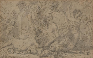 Attributed to Louis Felix de la Rue Bacchanale with Satyrs, Maenads and Putti