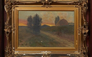 Augustus Lux (American), "Farmhouse at Sunset," 20th