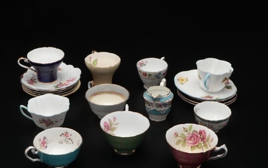 Aynsley and Shelley English Bone China Teacups and Saucers