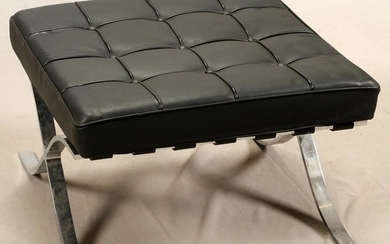 BARCELONA STYLE LEATHER & STEEL BENCH