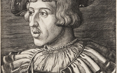 BARTHEL BEHAM Emperor Ferdinand I. Engraving, 1531. 207x134 mm; 8 1/4x5 1/4 inches....