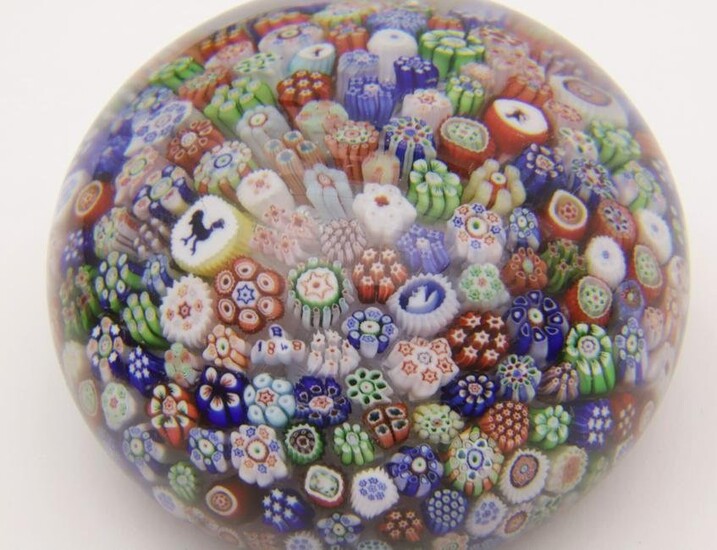 Baccarat Scattered Millefiori Silhouette Paperweight, circa 1848