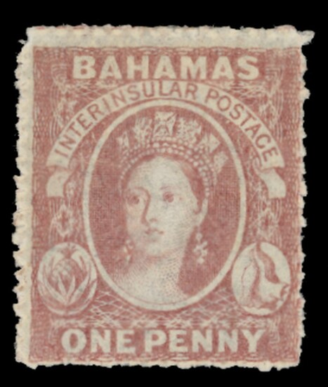 Bahamas 1861 (June)-62, Rough Perforation 14 to 16 Issued Stamps 1d. lake, fine and fresh; good...