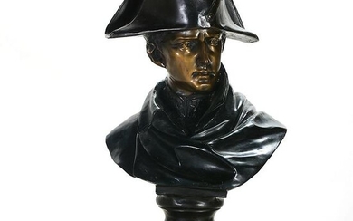 Brass Bust of Napoleon on Marble Base, with Plaque