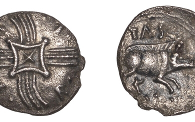 British Iron Age, CATUVELLAUNI, Tasciovanus (25 BC - AD 10), silver Unit,...