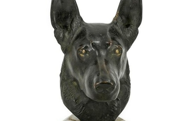 Bronze German Shepherd Head Bust