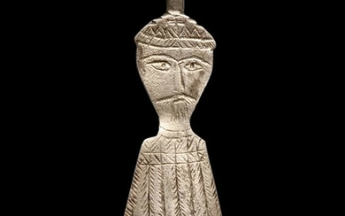 Byzantine Silver Spatula with Saint, c. 8th Century